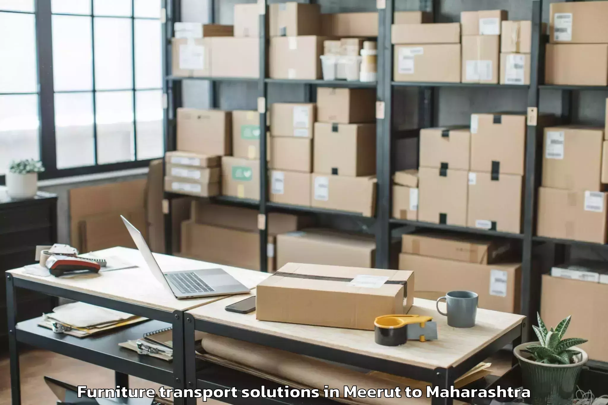 Top Meerut to Shrigonda Furniture Transport Solutions Available